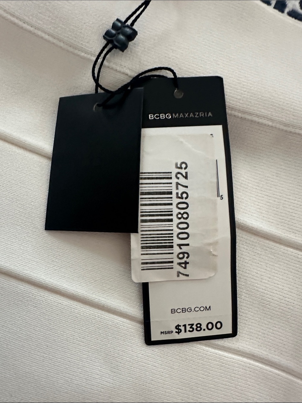 BCBG Ivory White Textured Pencil Skirt - Picture 2 of 4